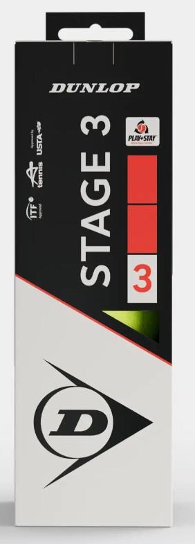 Dunlop Mini Tennis Stage 3 red 3er