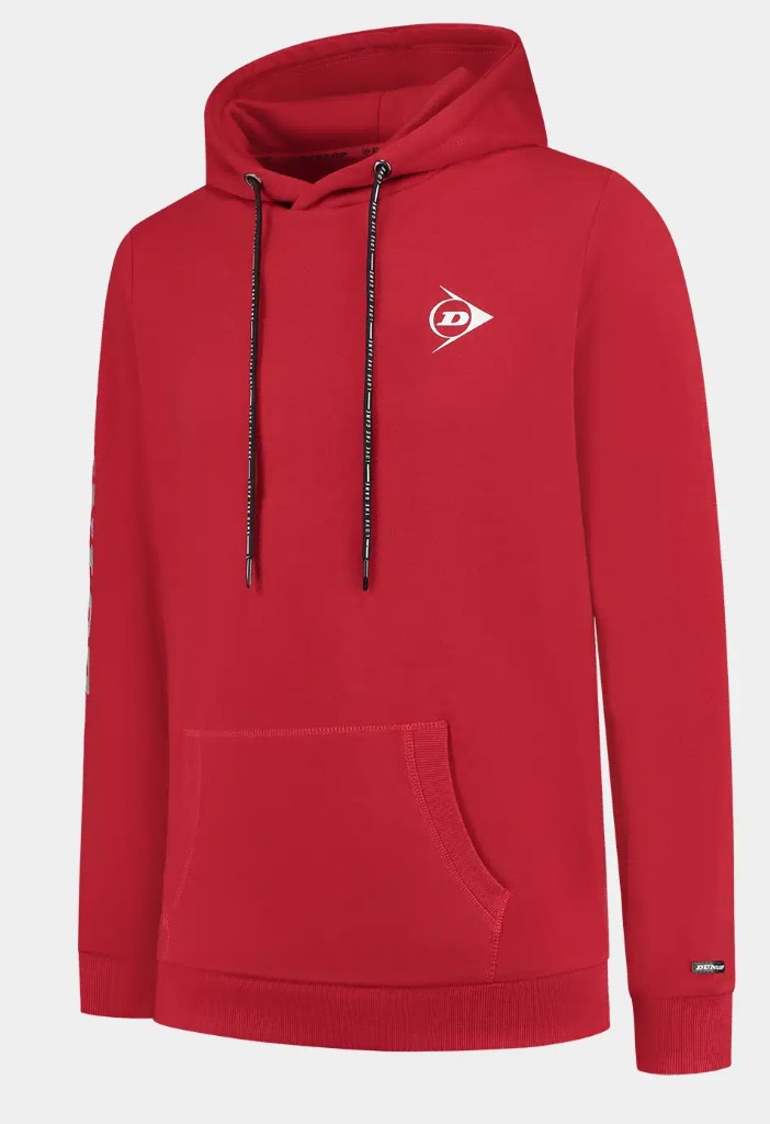 Dunlop Kids Hooded Sweat, dark red
