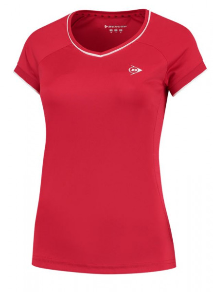 Dunlop Girl Club Line Crew Tee, red/white