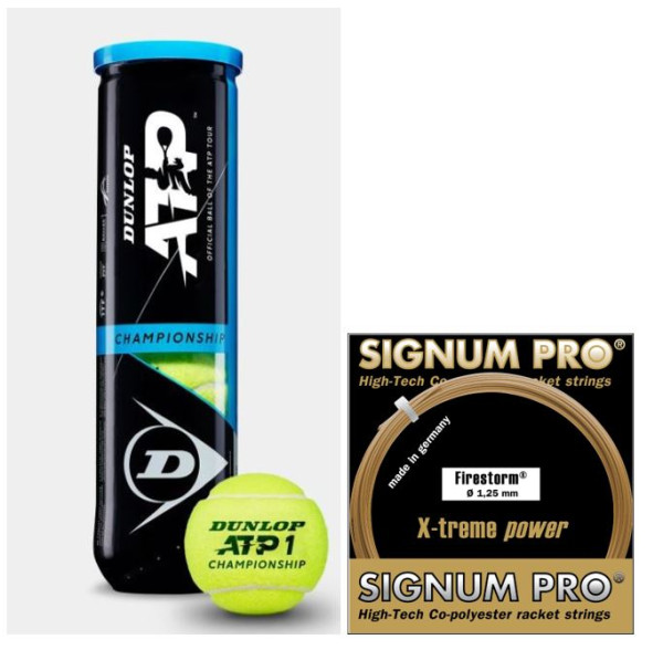 Dunlop ATP Championship  4er inkl. 1 Set 12m Signum Pro Firestorm 1.25
