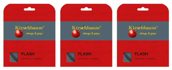 Saiten Testpaket STP2310: 3 Sets Kirschbaum Flash 1.25 schwarz