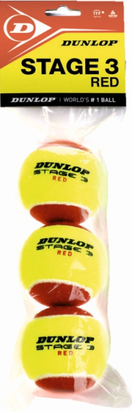 Dunlop Mini Tennis Stage 3 red 3er